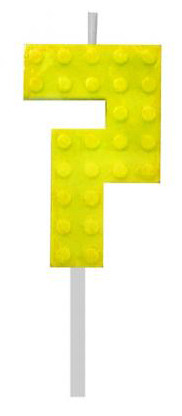 building blocks 7-inch Yellow Blocks cake candle, number candle