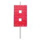 building blocks 8-as Red Blocks cake candle, number candle