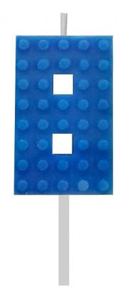building blocks 8 as Blue Blocks cake candle, number candle