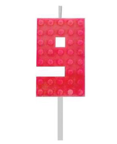 building blocks 9-inch Red Blocks cake candle, number candle