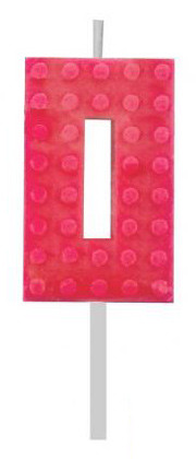 Building block 0 a Red Blocks cake candle, number candle