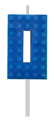 Blocks Blue Blocks Building block number candle, 0 Blue candle