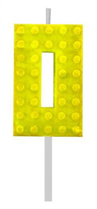 Blocks Yellow Blocks Building Block Number 0 Yellow Cake Candle, numerical candle