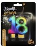 Colour 18 as Galaxy cake candle, number candle