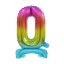 Number Rainbow Colorful Mini Number 0 Foil Balloon with Base 38 cm