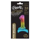 Number Rainbow Colorful mini number 1 foil balloon with base 38 cm