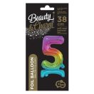 Number Rainbow Colorful mini number 5 foil balloon with base 38 cm