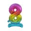 Number Rainbow Colored mini number 8 foil balloon with stand 38 cm