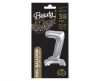 Silver B&C Silver mini Number 7 foil balloon with base 38 cm