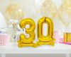 Gold B&C Gold mini number 0 foil balloon with base 38 cm