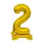 Number B&C Gold Gold mini number 2 foil balloon with base 38 cm