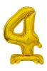 Gold B&C Gold mini Number 4 foil balloon with base 38 cm