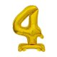 Gold B&C Gold mini Number 4 foil balloon with base 38 cm