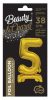 Gold B&C Gold mini Number 5 foil balloon with base 38 cm