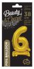 Gold B&C Gold mini Number 6 foil balloon with base 38 cm