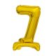 Gold B&C Gold mini Number 7 foil balloon with base 38 cm