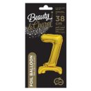 Number B&C Gold Gold mini number 7 foil balloon with base 38 cm