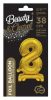 Gold B&C Gold mini Number 8 foil balloon with base 38 cm