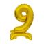 Number B&C Gold Gold mini 9 number foil balloon with base 38 cm