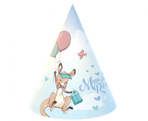 Kangaroo Happy Birthday Kangaroo Party hat, hat 6 pcs.