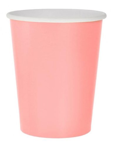 Pink Solid Light Pink paper cup 14 pcs 270 ml