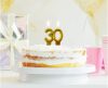 Gold 30 as Gold cake candle, number candle
