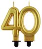 Colour Gold Gold 40th Cake Candle, Number Candle