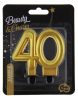 Colour Gold Gold 40th Cake Candle, Number Candle