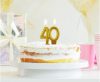 Colour Gold Gold 40th Cake Candle, Number Candle