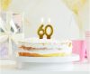 Colour Gold Gold 60 birthday candle, numbered candle