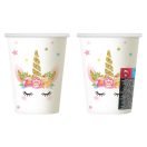 Unicorn Star paper cup 6 pieces 266 ml