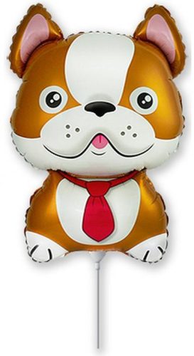 Dog Bulldog Brown foil balloon 36 cm ((WP))