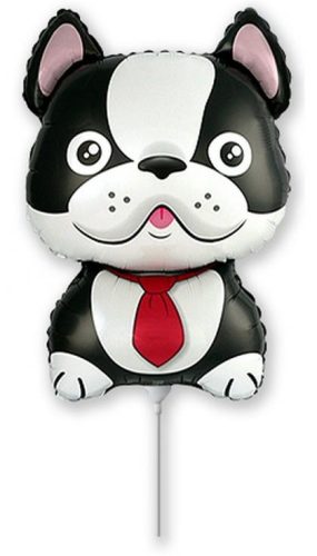 Dog Bulldog Black foil balloon 36 cm (WP)