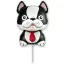 Dog Bulldog Black foil balloon 36 cm (WP)