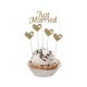 Just married Gold cake decoration 5 pieces