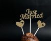 Just married Gold cake decoration 5 pieces