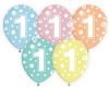 Happy Birthday 1 Dots air-balloon, balloon 5 pcs 12 inch (30cm)