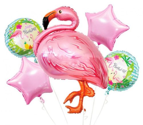 Flamingo Pink foil balloon set of 5 set
