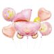 Happy Birthday Carriage Pink Pink Stroller Foil Balloon 5-piece Set