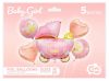 Happy Birthday Carriage Pink Pink Stroller Foil Balloon 5-piece Set