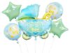 Blue baby carriage Carriage Blue foil balloon set of 5 set
