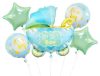 Happy Birthday Carriage Blue Blue Baby Carriage Foil Balloon 5-piece Set