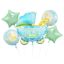Happy Birthday Carriage Blue Blue Baby Carriage Foil Balloon 5-piece Set