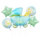 Blue baby carriage Carriage Blue foil balloon set of 5 set