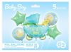 Blue baby carriage Carriage Blue foil balloon set of 5 set