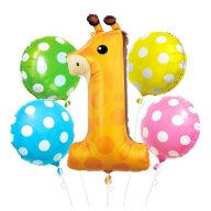 Animals Dots Giraffe Foil Balloon 5-piece Set