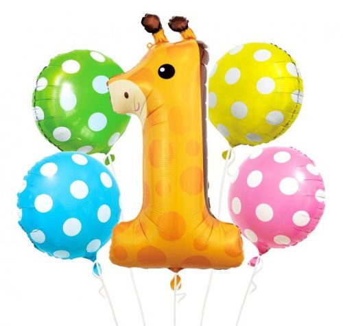 Giraffe Dots foil balloon set of 5 set