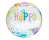 Happy Birthday Aqua ball foil balloon 40 cm