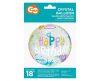 Happy Birthday Aqua ball foil balloon 40 cm
