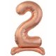 rose gold number 2 foil balloon with base 74 cm